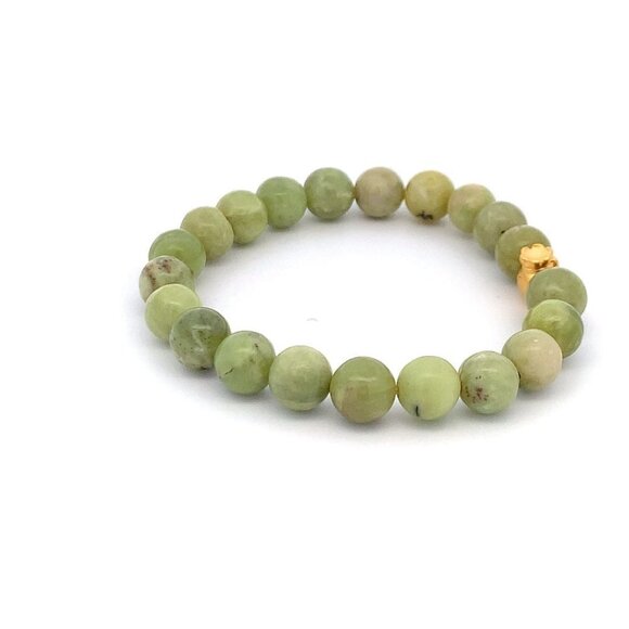 24K Gold Money Bag Lucky Charm Bracelet Gemstones Natural Peridot - Picture 5 of 9